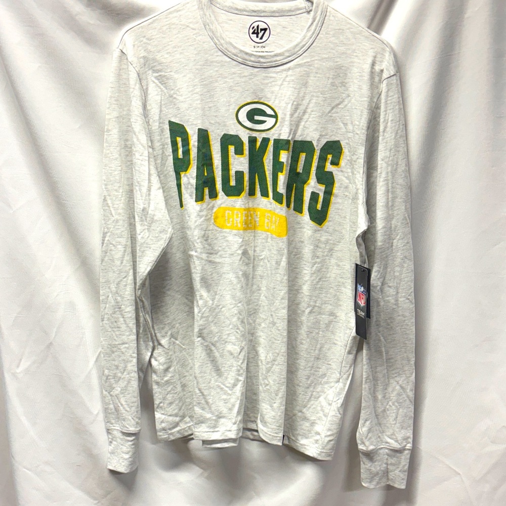 ⛳️NFL Packers NWT 47 Gray Long Sleeve Shirt